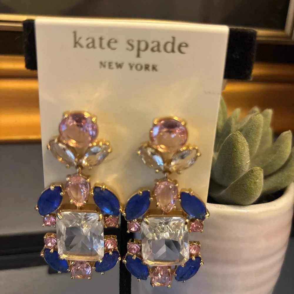 Kate Spade Blue and Pink Gemstone Earrings